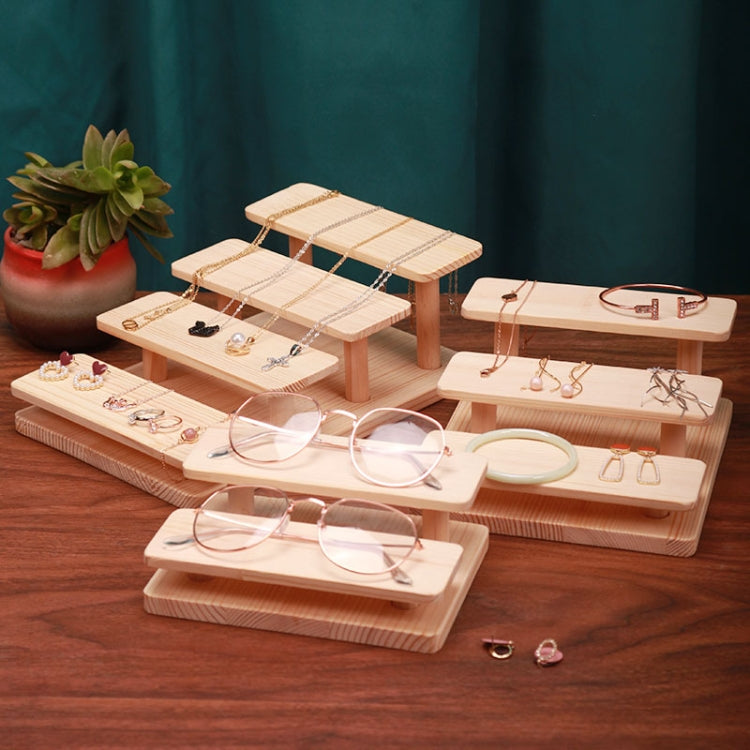 Solid Wood Splicing Eyeglasses Jewelry Display Stand Doll Hand Made Display Rack, Style: 4 Layers - Jewelry Storages by PMC Jewellery | Online Shopping South Africa | PMC Jewellery