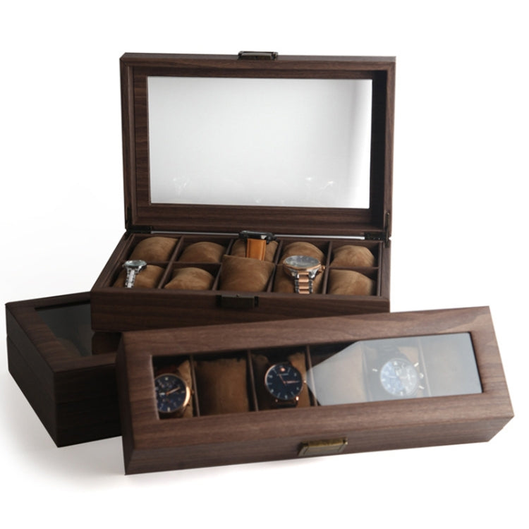 Wood Grain Leather Watch Display Box Watch Storage Case Jewelry Box, Style: 3 Digit Long - Watch Storages by PMC TechLife | Online Shopping South Africa | PMC TechLife