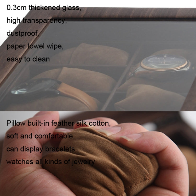 Wood Grain Leather Watch Display Box Watch Storage Case Jewelry Box, Style: 3 Digit Long - Watch Storages by PMC TechLife | Online Shopping South Africa | PMC TechLife