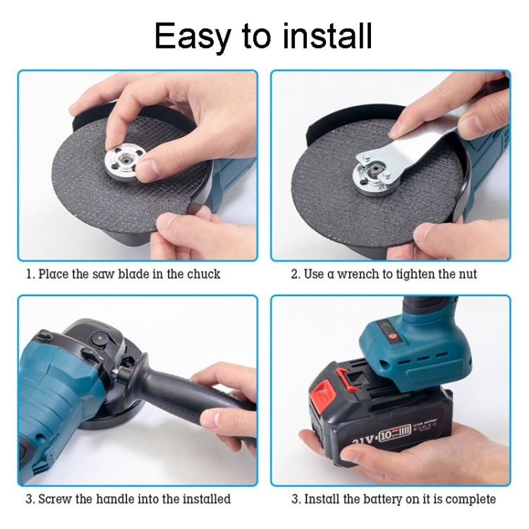 HILDA 21V Brushless Angle Grinder Lithium Cutting Machine, Model: 2 Battery +1 Charger EU Plug - free shipping - PMC TechLife - Order now!
