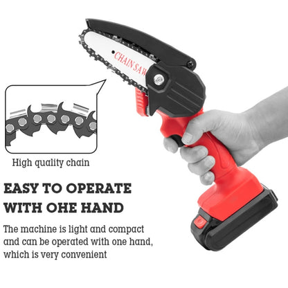 HILDA Rechargeable Cordless Mini Electrical Chain Saw Logging Tools Plastic Package, Model: EU Plug With 1 Battery Black - Electric Saws & Accessories by HILDA | Online Shopping South Africa | PMC Jewellery | Buy Now Pay Later Mobicred