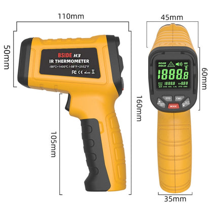 BSIDE H3 High Temperature Infrared Thermometer Handheld Non-Contact Thermometer - Thermostat & Thermometer by BSIDE | Online Shopping South Africa | PMC Jewellery | Buy Now Pay Later Mobicred