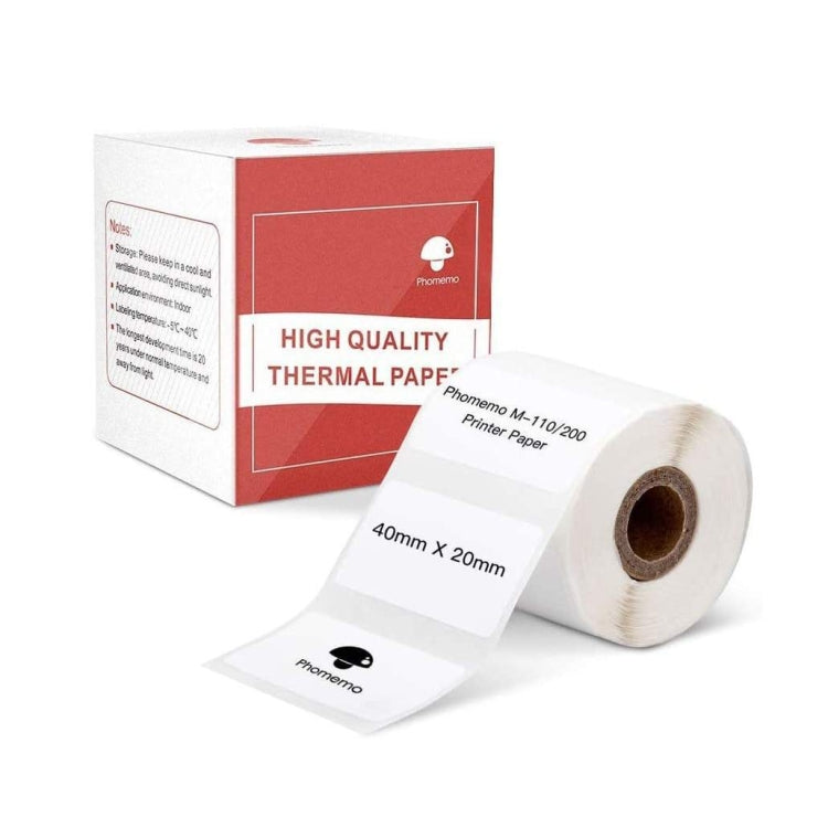 For Phomemo M110 / M200 320pcs /Roll 20x40mm Square Self-Adhesive Thermal Labels On White Background - Printer Accessories by Phomemo | Online Shopping South Africa | PMC TechLife | Buy Now Pay Later Mobicred