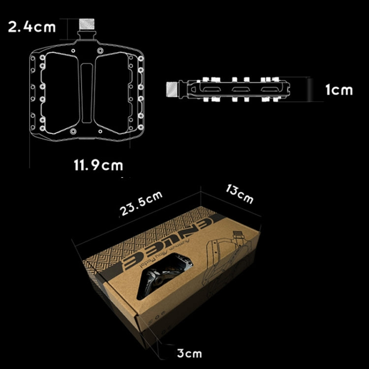 ENLEE R5 1pair Mountain Bike Pedals Bicycle Cycling Wider Non-Slip Footrest Bearing(Black) - Pedals by ENLEE | Online Shopping South Africa | PMC Jewellery | Buy Now Pay Later Mobicred