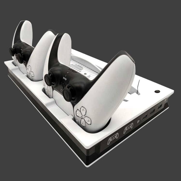 For PS5 Digital / Optical Drive Console Cooling Fan Controller Charging Base With Light Dock Stand(White) - free shipping - PMC TechLife - Order now!