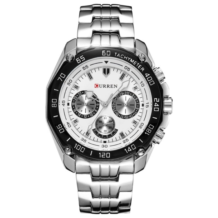 Curren 8077 Men Casual Business Waterproof Quartz Watch(White Shell White) - Alloy Watches by Curren | Online Shopping South Africa | PMC Jewellery | Buy Now Pay Later Mobicred