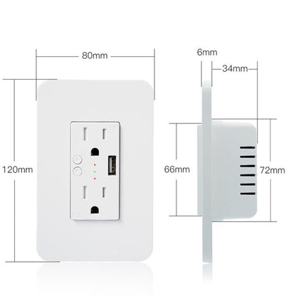 Smart Wall Socket 120 Type WIFI Remote Control Voice Control With USB Socket, Model:American Wall Socket - Smart Socket by PMC Jewellery | Online Shopping South Africa | PMC Jewellery