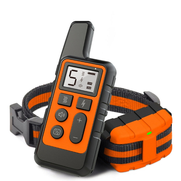 500m Dog Training Bark Stopper Remote Control Electric Shock Waterproof Electronic Collar(Orange) - Training Aids by PMC Jewellery | Online Shopping South Africa | PMC Jewellery