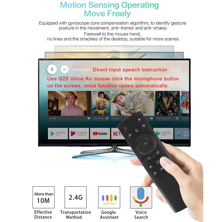 G20S 2.4G Air Mouse Remote Control with Fidelity Voice Input & IR Learning & 6-axis Gyroscope for PC & Android TV Box & Laptop & Projector - MINI PC Accessories & Gadgets by PMC TechLife | Online Shopping South Africa | PMC TechLife