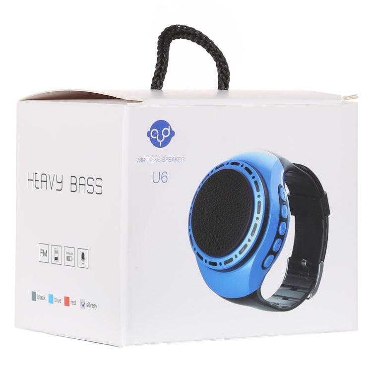 U6 Smart Wireless Bluetooth V3.0 + EDR Sport Music Watch Speaker, Support Hands-free Calls & FM Radio & TF Card(Silver) - Desktop Speaker by PMC Jewellery | Online Shopping South Africa | PMC Jewellery