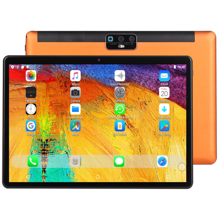 BDF H1 3G Phone Call Tablet PC, 10.1 inch, 2GB+32GB, Android 9.0, MTK8321 Octa Core Cortex-A7, Support Dual SIM & Bluetooth & WiFi & GPS, EU Plug(Orange) - BDF by BDF | Online Shopping South Africa | PMC Jewellery