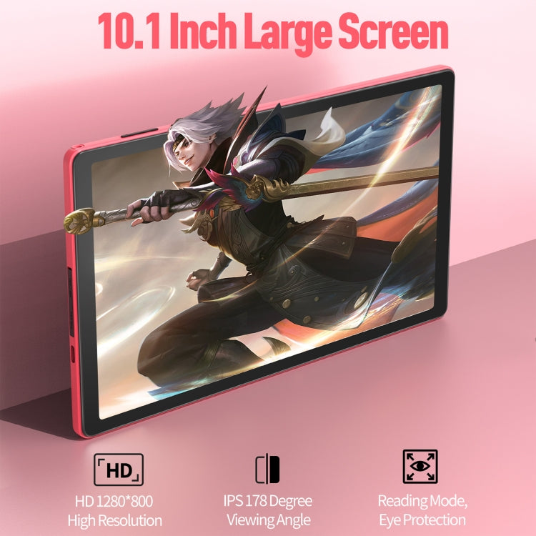 D10A 10.1 inch Tablet PC, 2GB+32GB, Android 12 Allwinner A133 Quad Core CPU, Support WiFi 6 / Bluetooth, Global Version with Google Play, US Plug (Red) - 10.1 inch by PMC Jewellery | Online Shopping South Africa | PMC Jewellery