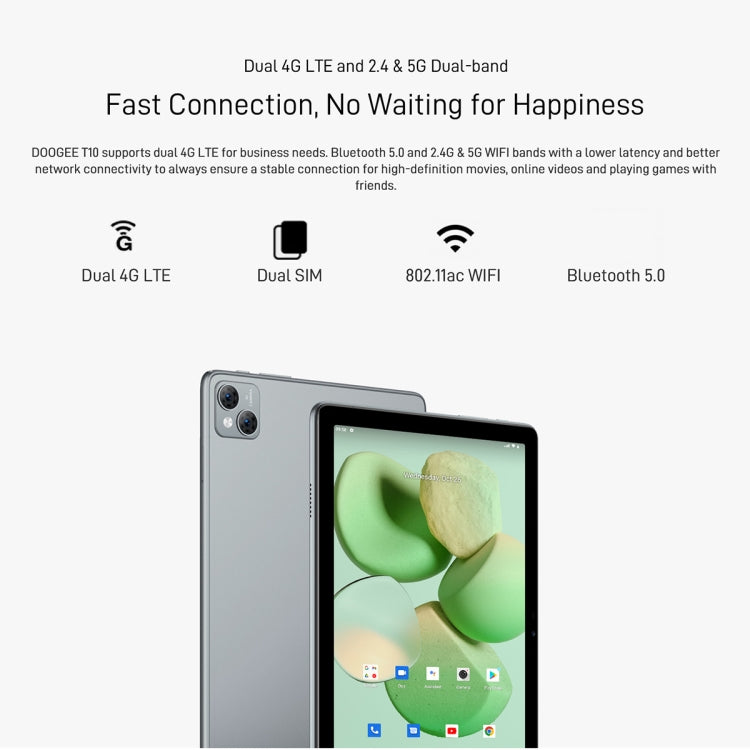 [HK Warehouse] DOOGEE T10 Tablet PC, 10.1 inch, 8GB+128GB, Android 12 Spreadtrum T606 Octa Core 1.6GHz, Support Dual SIM & WiFi & BT, Network: 4G, Global Version with Google Play(Grey) - Other by DOOGEE | Online Shopping South Africa | PMC Jewellery