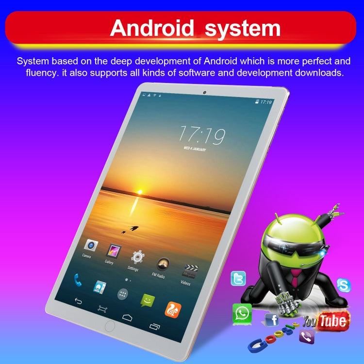 P30 3G Phone Call Tablet PC, 10.1 inch, 2GB+16GB, Android 7.0 MTK6735 Quad-core ARM Cortex A53 1.3GHz, Support WiFi / Bluetooth / GPS, US Plug(Grey) - 10.1 inch by PMC Jewellery | Online Shopping South Africa | PMC Jewellery