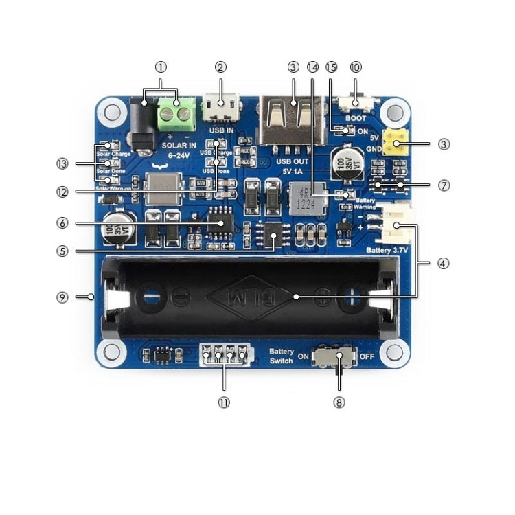 Waveshare Solar Power Management Module for 6V~24V Solar Panel - Modules Expansions Accessories by Waveshare | Online Shopping South Africa | PMC Jewellery