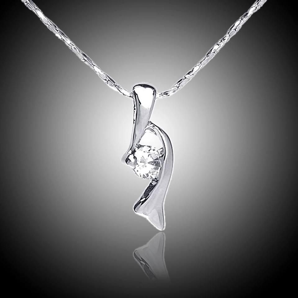 Crystal Necklace In White Gold