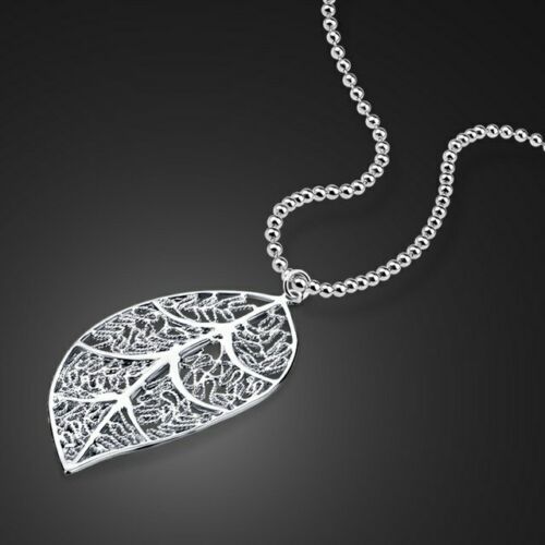 925 Sterling Silver Leaf Necklace - Elegant and Stylish Accessory for Women - Handcrafted, Hypoallergenic Jewelry with Intricate Leaf Design - Perfect Gift for Any Occasion